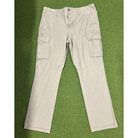 Old Navy 100% Cotton Gray Straight Leg Cargo Pockets Pants Men's 34x32 - Picture 1 of 9
